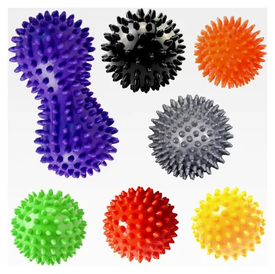Produktbild von Igelball Set für Fußmassage und Faszien | Hartes Massageball Set gegen Schmerzen bei Plantarfasziitis | Für Rücken, Beine, Füße, Hände und Muskelentspannung