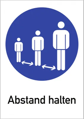 Produktbild von Dreifke® Aufkleber Abstand halten, Kombischild, Folie, 210x297 mm