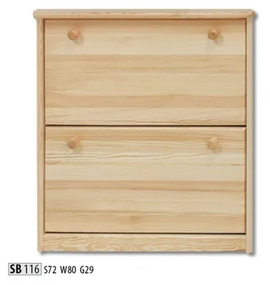 Produktbild von Schuhschrank 4 Fach Kommode Echtholz Massive Möbel Schuhkipper Schuhregal Regal