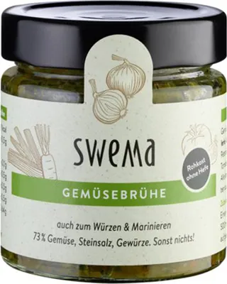 Immagine prodotto di Brodo vegetale biologico SweMa, barattolo da 210 g