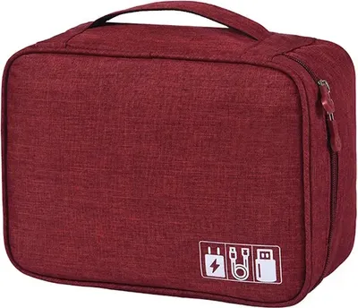 Produktbild von Große Elektronik Tasche, Kabel Organizer Tasche, Kabeltasche in Rot