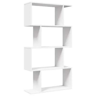 Obrázek produktu pro vidaXL Pokojový rozdělovač knihovna 4patrová bílá 70x24x129 cm materiál na bázi dřeva