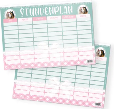Produktbild von itenga Stundenplan Pferde DIN A4 einseitig abwischbar