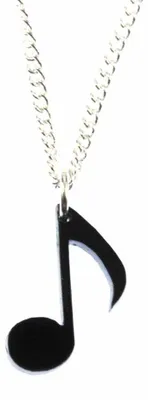 Produktbild von Note Kette Halskette Miniblings 45cm Noten Achtelnote Musik Acrylglas schwz