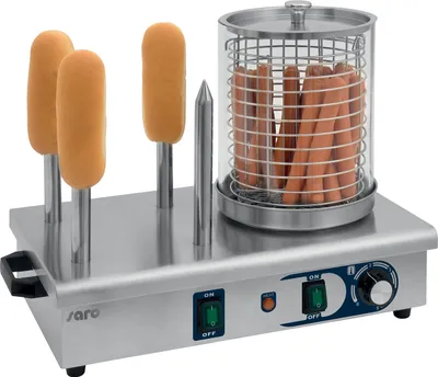 Hot-Dog-Maker, Edelstahl, 4 Toaststangen, 0,65 kW, 480x280x410 mm