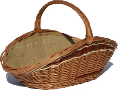 Immagine prodotto di Cesto in vimini Cesto in legno per camino Cesto da giardino Cesto per la raccolta Con manici 30cm Cesto in vimini Per vasi da fiori