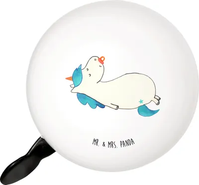 Produktbild von Mr. & Mrs. Panda Fahrradklingel Einhorn Schnuller - Weiß - Geschenk, Fahrrad-Klingel, Fahrradglocke, Klingel Für Fahrrad, Geburtstag, Mutter, Mama, glocke, Einhörner