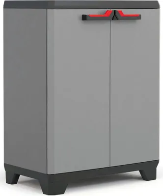 Produktbild von Dmora Gartenschrank Cochrane 68x39x90h cm Grau, ein Regal Flügeltür