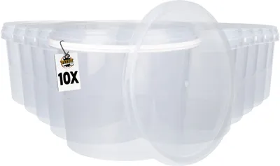 Produktbild von Kunststoffeimer mit Deckel 4L | PP | rund | Transparent 10 Stück