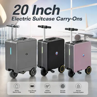 Immagine prodotto di Valigia elettrica – Trolley per bagaglio a mano, 50 cm – Valigia con ruote – Grande capacità – Scocca in ABS resistente – 4 ruote piroettanti – Serratura TSA – Colore: viola