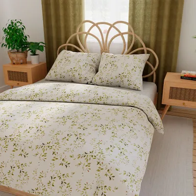 Immagine prodotto di Biancheria da letto, raso di cotone, alta qualità 160x200 Foglie di Orlina
