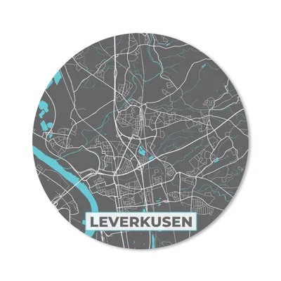 Produktbild von MuchoWow® Mauspad Mousepad Blau - Deutschland - Karte - Stadtplan - Leverkusen 40x40 cm - Mousepads - Maus Mat - Pad - Mausunterlage - Schreibtisch Accessoires