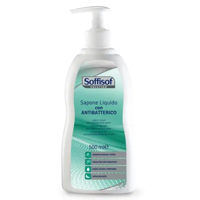 Produktbild von Soffisof Flüssigseife mit antibakterieller Wirkung 500 ml - Reinigung für die tägliche Hygiene - Häufiges Waschen für Senioren, Bettlägerige, Inkontinente