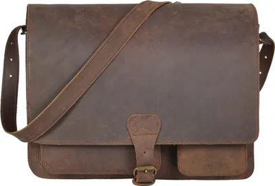 Produktbild von Ruitertassen Umhängetasche Leder 40x30cm Posttasche Messenger Lehrertasche ranger braun Damen Herren Männer Frauen für Schule Beruf Uni