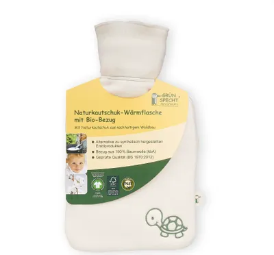 Immagine prodotto di Gomma naturale - Bottiglia dell'acqua calda per bambini con piccola copertura biologica