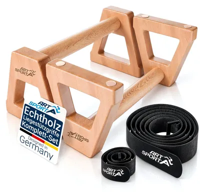 Produktbild von ArtSport Liegestützgriffe aus Holz XXL - Calisthenics, Parallettes, Liegestützen