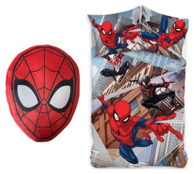 Produktbild von Spiderman-Schlafzimmer-Set; Bettbezug und Kissen