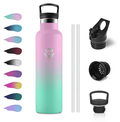 Produktbild von Thermosflasche 750ml, Kohlensäure Geeignet, Thermoskanne, Trinkflasche mit Stroh