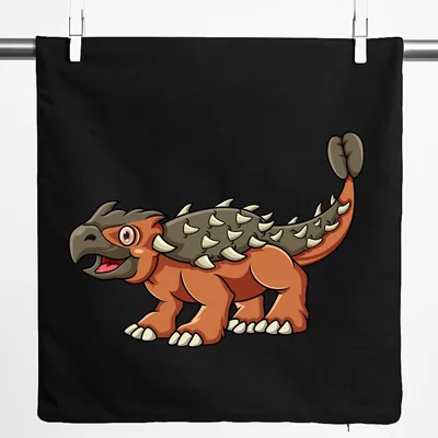 Produktbild von Huuraa Kissenbezug Ankylosaurus Dinosaurier 40x40cm Black Baumwolle Dekokissenbezug Geschenkidee
