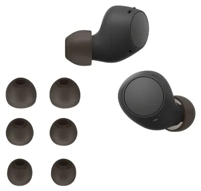 Produktbild von kwmobile 6x Silikonaufsätze für Sony WF-C510 - Ersatz Ohrstöpsel in 3 Größen - Ear Tips für In-Ear Kopfhörer - Zubehör Ersatzpolster in Schwarz