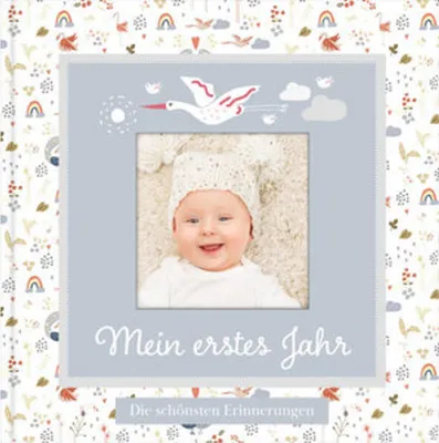 Produktbild von Babyalbum mit Fensterausschnitt für das 1. Lebensjahr zum Eintragen der schönsten Momente und Erinnerungen mit Platz für Fotos | genderneutral für Jungen und Mädchen