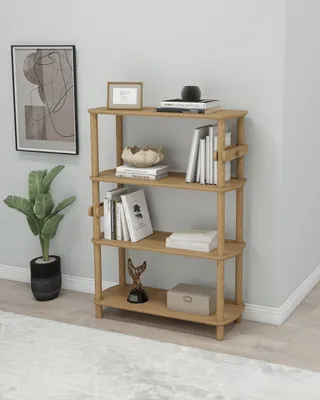 Produktbild von Skye Decor, Hochwertiges Bücherregal aus MDF, Eiche, 80x112x30 cm, 100% Melamin