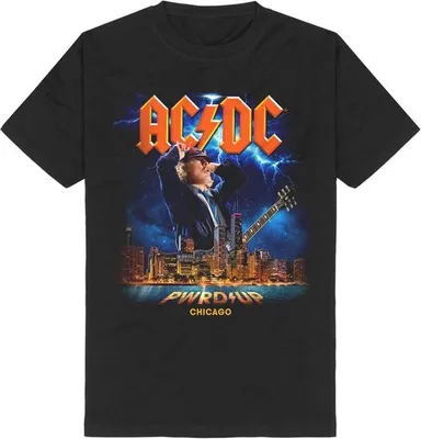 Produktbild von AC/DC T-Shirt Herren PWRUP Chicago schwarz Band-Merch, Bands 100% Baumwolle L