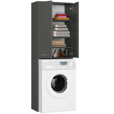 Immagine prodotto di Armadio per lavatrice da incasso a due ante, 64 × 30 × 180 cm