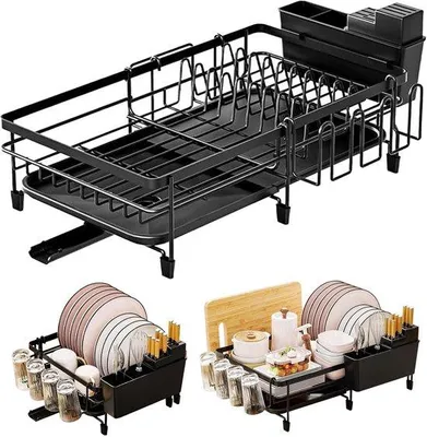 Obrázek produktu pro Černá skládací odkapávací podložka do kuchyně
