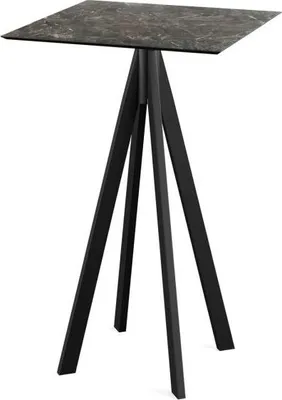 Obrázek produktu pro Infinity - Barový stůl, černý rám + deska z mramoru HPL Galaxy, 70x70 cm, 1 kus