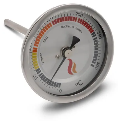 Produktbild von Grillthermometer Edelstahl, 0-300 °C, Ø 82,5 mm, für Grill und BBQ Smoker