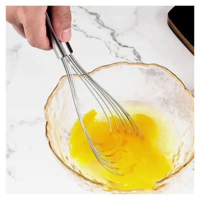 Produktbild von 3 Stück Flacher Schneebesen aus Edelstahl, Rührbesen Set für Eier, Mischen, Schlagen, Aufschäumen und Rühren