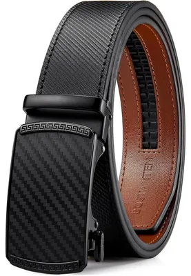 Produktbild von Gürtel Herren Leder mit Ratsche Automatikschließe Business Anzug 35mm Schwarz 115cm verstellbar