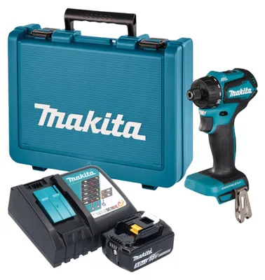 Produktbild von Makita DDF 083 RT1E Akku Bohrschrauber 18 V 40 Nm 1/4'' Brushless + 1x Akku 5,0 Ah + Ladegerät + Koffer