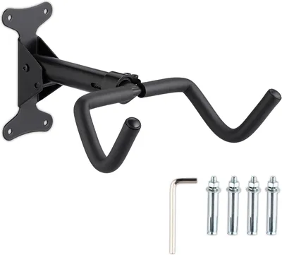 Image de Support mural pour vélo - Pliable - Capacité jusqu'à 50 kg - Dimensions : 18 x 27,5 x 33 cm - Support mural rotatif pour vélo - Noir