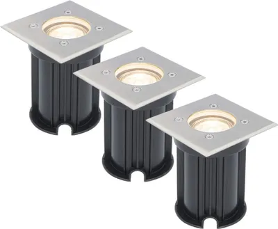 Produktbild von hoftronic LED Bodeneinbaustrahler 4W 2700K GU10 IP65 Edelstahl Set 3er