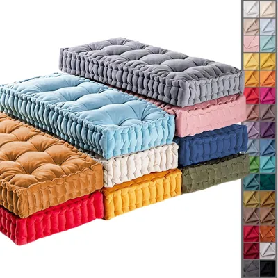 Obrázek produktu pro Sametové podlahové polštáře, tmavě fialové, rozměry 120 x 70 x 10 cm