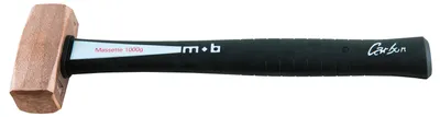 Image de Marteau en cuivre MOB "Carbotec" de 1000 g, de forme à massette, avec manche en Carbotec à 4 pans