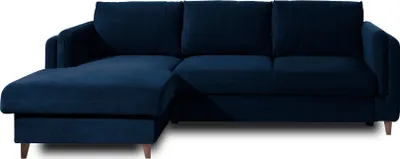 Produktbild von Best Mobilier Brooke, Ecksofa, Blau, 4 Sitz(e), Brooke, Samt, Holz