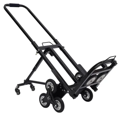 Produktbild von Treppensteiger Wagen - Treppensteiger Sackkarre - 8+2 Räder - Tragkraft 150 kg - Tragbar - Schwerlast - Schwarz