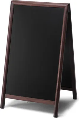 Produktbild von Showdown Kundenstopper Kreidetafel Natura - 68x120cm - Holz - Dunkelbraun