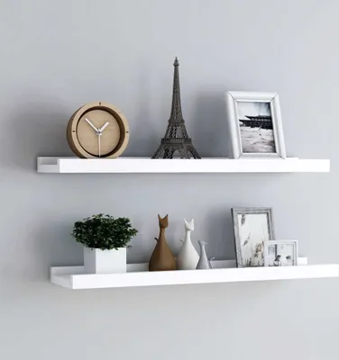 Image de vidaXL Baguettes à tableaux 2 pcs. Blanc 80x9x3 cm MDF