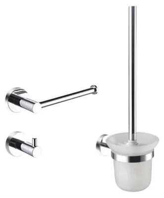 Imagen del producto de Juego de tres accesorios para baño de acero inoxidable