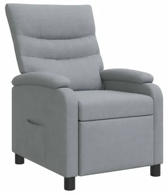 Imagen del producto de Sillón reclinable, color gris claro, tapizado en tela
