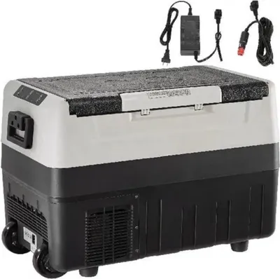 Immagine prodotto di Happyment Instinct 45L Auto-Kühlbox & Vriezer – Frigorifero portatile a compressore con display – 12/24V DC & 100-240V AC – Nero/Grigio – Con rotelle