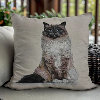 Produktbild von Jedeka Gobelin Kissenhülle Graue Katze 45x45 cm