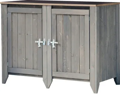 Produktbild von Gartenschrank/Outdoorküche Konsta Typ 559 Sideboard inkl. 2 Türen 115 x 60 x 88 cm hellgrau