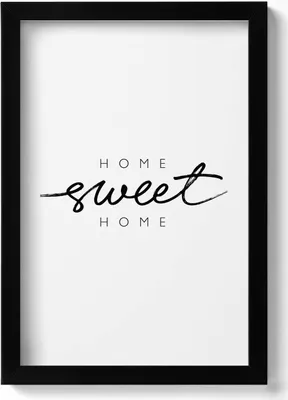 Produktbild von Dekorative Aufschrift für die Wohnung „Home, sweet home“– Wandbild mit Rahmen – Gerahmtes Bild – Wanddekoration – 20x30 cm – Schwarz