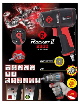 Produktbild von KS Tools 1/2 ROCKET II Hochleistungs-Druckluft-Schlagschrauber 2.300 Nm
