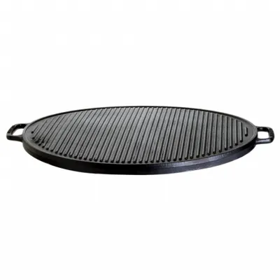Immagine prodotto di Piastra grill in ghisa All'Grill, robusta, utilizzabile su entrambi i lati, rotonda, nera, 30cm, 36cm, 3cm
